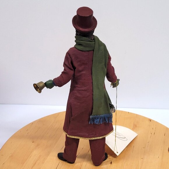 Village Caroler Man Mr Evan Ringing Bell Christmas Around the World 11.5'' H - Picture 4 of 7